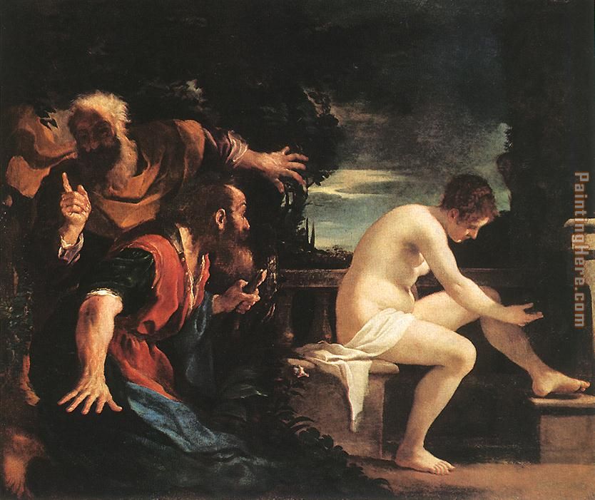 Susanna and the Elders painting - Guercino Susanna and the Elders art painting